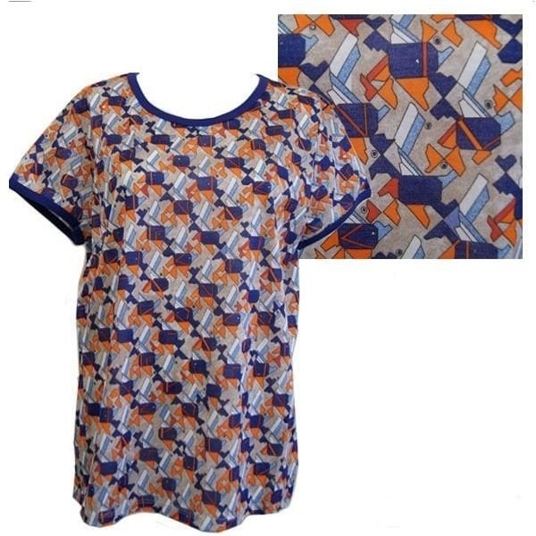 レディース Ｔシャツ ベージュ/ブルー/オレンジ 257935 TU982 5040