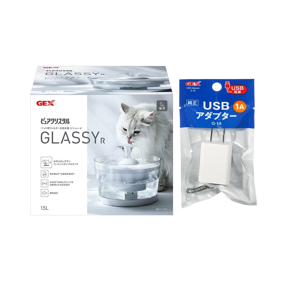 ＧＥＸ　ピュアクリスタル　グラッシーＲ　１．５Ｌ　猫用　＋　ＧＥＸ　ＵＳＢアダプター　Ｇ－１Ａ　ＣＲＣ30―38―10―00―00