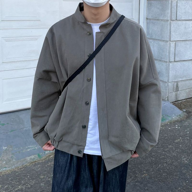 日本のジャケットジャケットの男性の春と秋のモデルの韓国語バージョンの緩い男の子のギャングハンサムなレトロなワークウェアのトップスのトレンド
