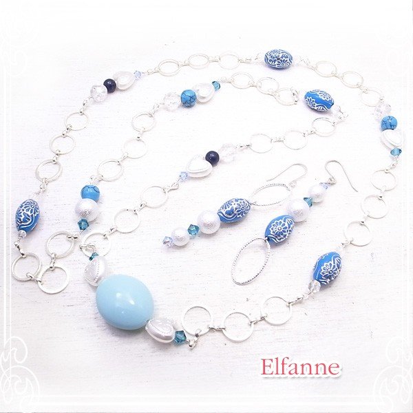 All Blue　ネックレス アクセサリー 作家 ハンドメイド Elfanne