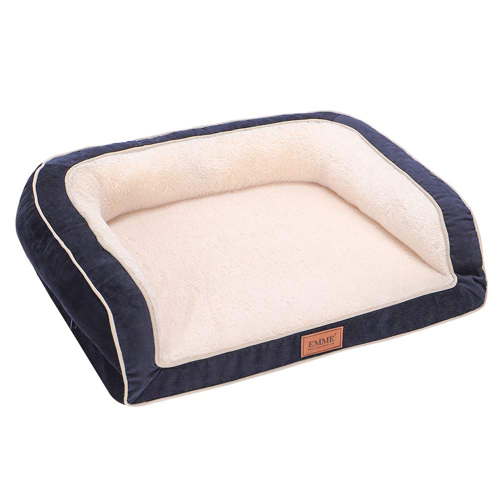 EMME 犬 ベッド ペットベッド ペットソファー ペットクッション 枕付き クッション性が 高反発 ふわふわ もこもこ 高齢犬 子犬 猫 多頭飼い 取り外せるカバー 滑り止め 中型犬 大型犬 洗える