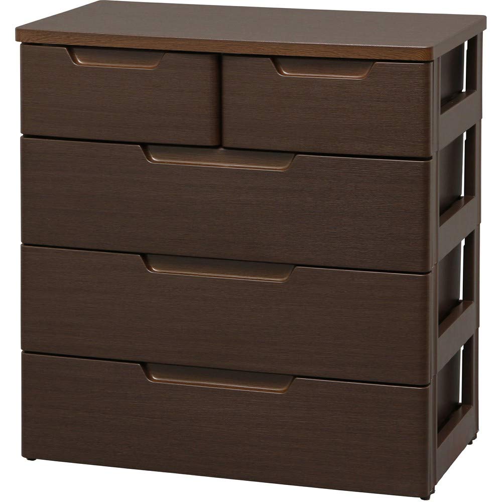 アイリスオーヤマ チェ スト 4段 届いてすぐ使える完成品 日本製 幅72×奥行40.5×高さ77.5cm 木目ブラウン プラスチック MU-7232 組立不要