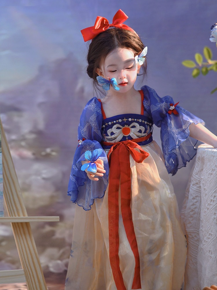 女の子用漢服白雪姫ドレス夏用子供用演出服女の子の誕生日ドレス襦裙