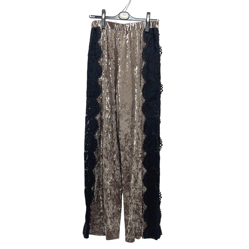 LE CIEL BLEU ルシェルブルー パンツ 27S68101 サイドレース ワイドパンツ ボトムス アパレル ポリエステル ブラウン