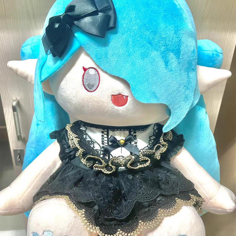 【10cm/15cm/20cm/40cm】着せ替えぬいぐるみ服 着せ替え人形 綿人形 ぬいぐるみ ぬい服 ぬいぐるみ服 人形服 暗闇金色レース刺繡リボンプリンセスワンピース 蝶結び髪飾り付き ロリィタ