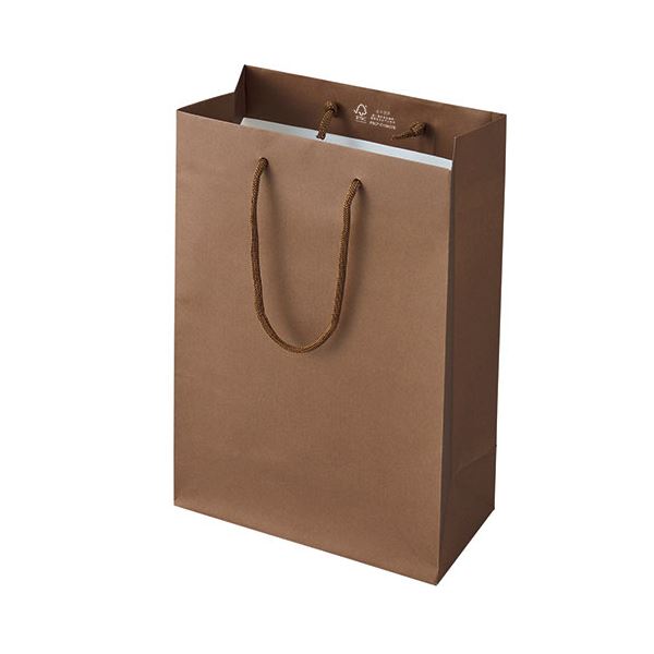 （まとめ） 丸玉工業 ジーナスクラフトエンボスバッグ S ブラウン 1セット（10枚） [x3セット]