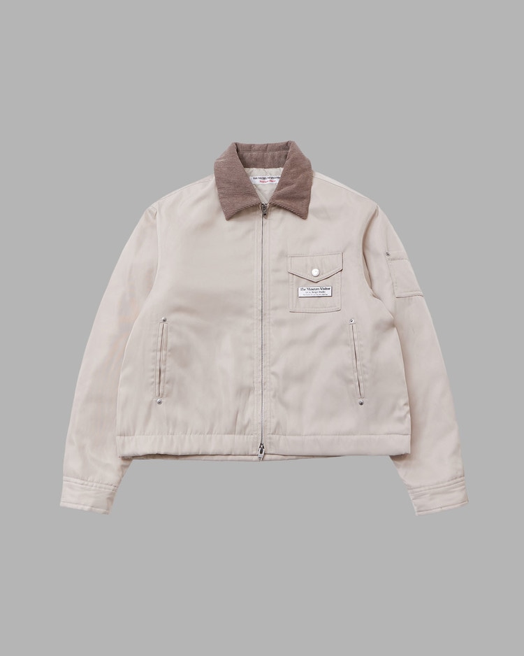 【THE MUSEUM VISITOR】 CORDUROY COLLAR METAL LOGO JACKET : IVORY