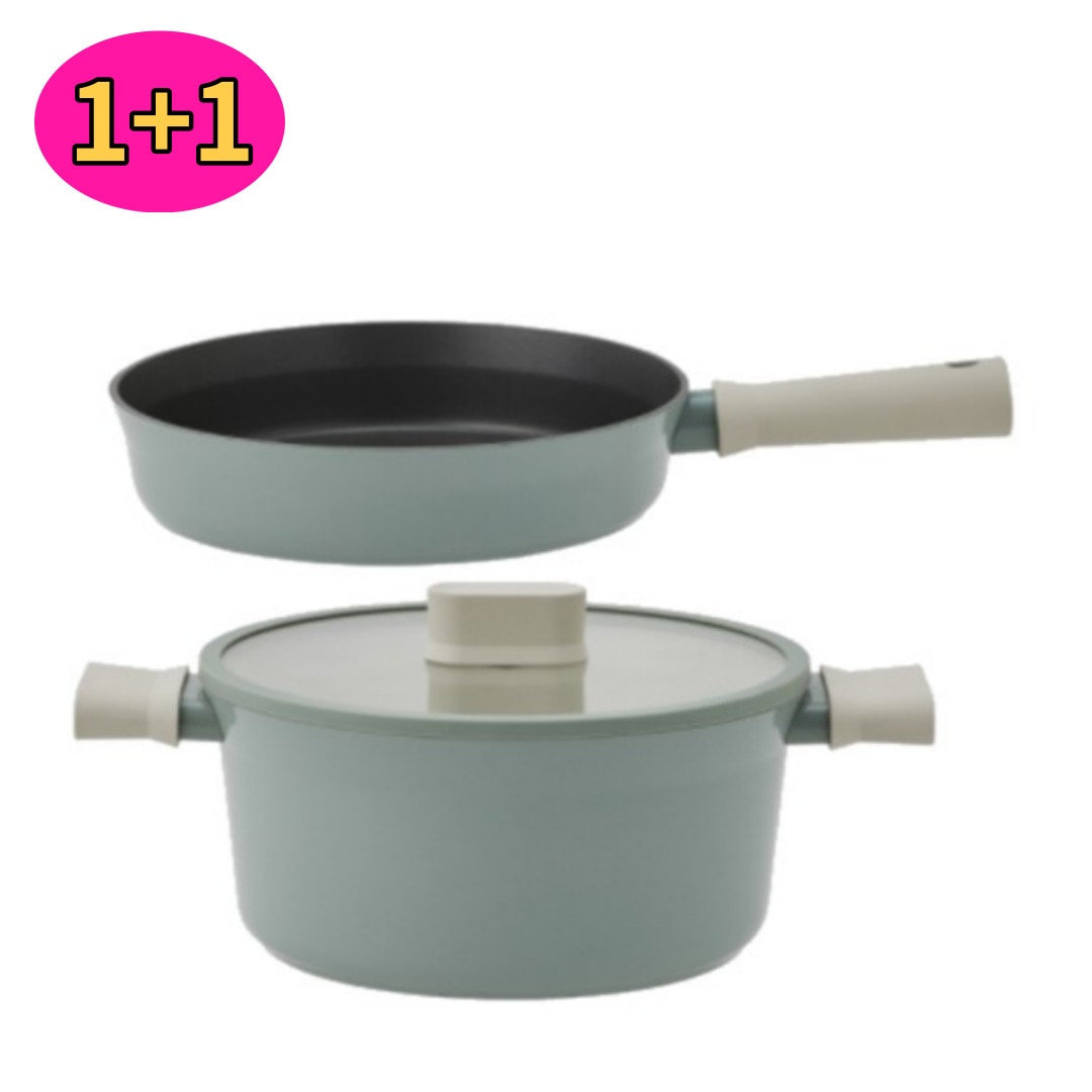 [スーツ IH] 両手鍋 20cm+フライパン 24cm セット