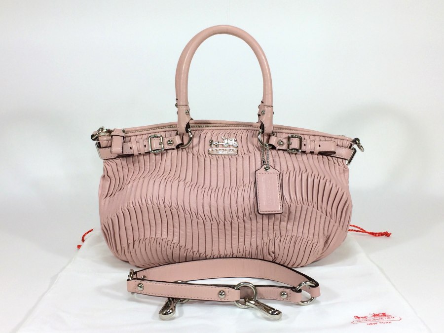 2wayバッグ レザー ピンク 18620 ハンドバッグ 【中古品】