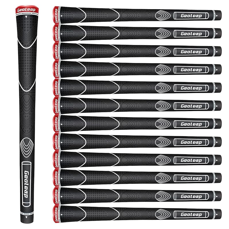 Geoleap Glory-Tゴム製ゴルフグリップ 13本セットスタンダード/ミディアム6色オプション親指パターンソフトな感触 滑り止め快適なハイブリッドゴルフクラブグリップ (スタンダ