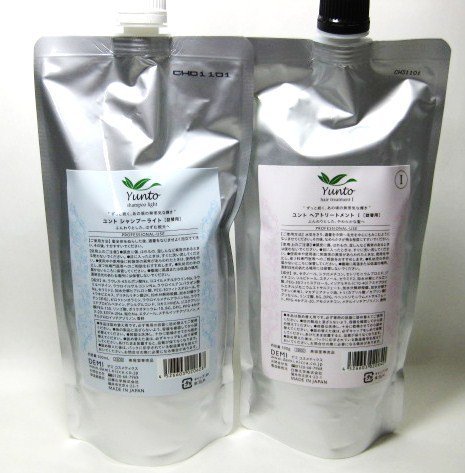 Qoo10最安値挑戦 デミ Yunto（ユント）シャンプー ライト＆ 1 500サイズ【詰替え】 セット