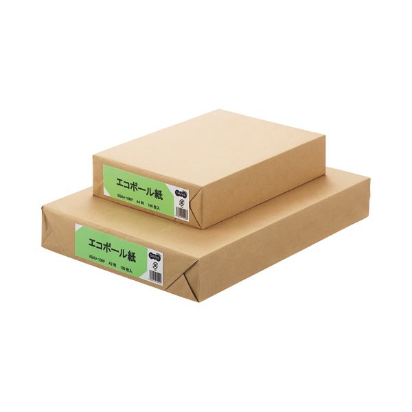 (まとめ) TANOSEE エコボール紙 A3 450g／m2 1パック（100枚） (×5セット)