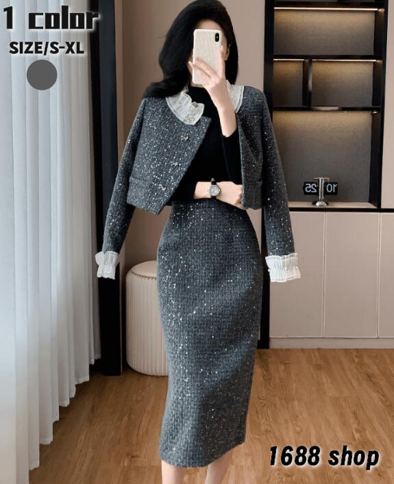 上下セット セットアップ トップス+スカート　2点セット シャツ　ハイウエストスカート　花柄　ジャケット　長袖シャツ　タイトスカート　 ひざ丈スカート パーティー お嬢様 OL 上品 オフィスレディ 5,359円