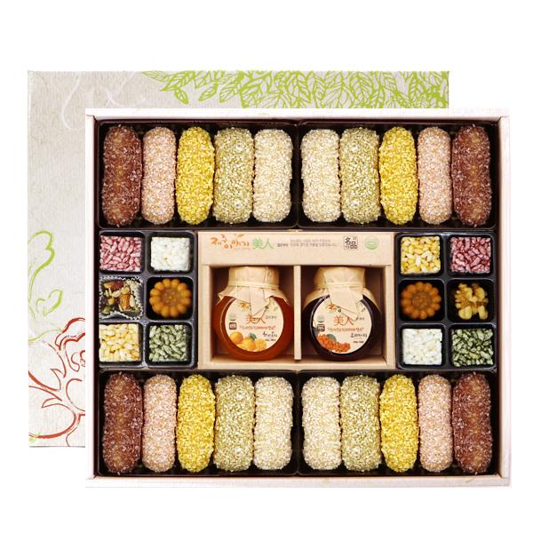 伝統韓と済州 液状茶 混合 ギフトセット A型 650g +風呂敷セット 전통한과 제주액상차 혼합 선물세트 A형 650g + 보자기 세트