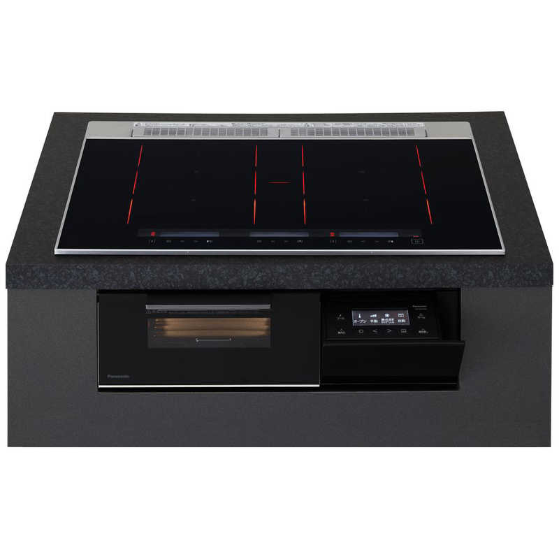 パナソニック　Panasonic　ビルトインIHクッキングヒーター Sシリーズ [75cm幅 3口IH] ジェットブラック(宅配商品)　KZ-CS17FK