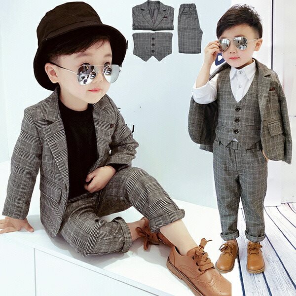 卒業式 スーツ 男の子 チェック柄 子供 フォーマル 2点セット 3点セット 入学式 フォーマル セットアップ 男児 結婚式 ピアノ 発表会 小学校 七五三 フォーマル 90 00 0 20 30 4
