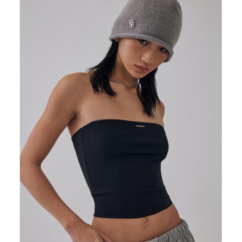 TREEMINGBIRD Basic Ribbed Crop Tank Top Black TMB246SL