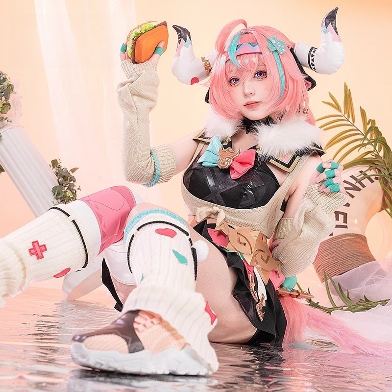 【予納品】Monenjoy　原神 ヴァレサ 雷神の目付 コスチューム 尻尾付 腿カバー付可愛い 実物化 学園祭 変装 ハロウィン 仮装 コスプレ