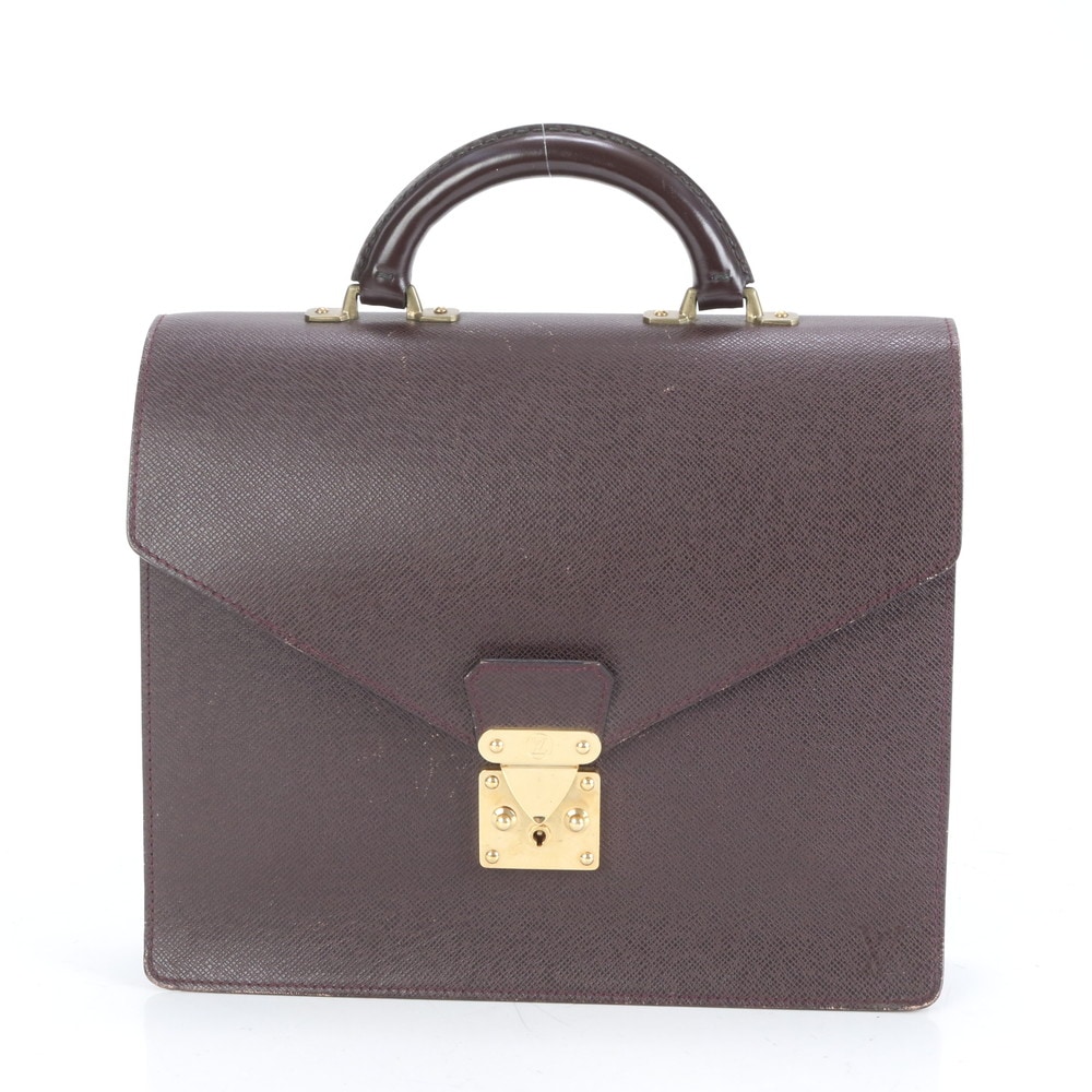 美品 タイガ レザー ビジネス バッグ 書類鞄 ブリーフケース トート 通勤 A4 メンズ RUE CO17-1 中古