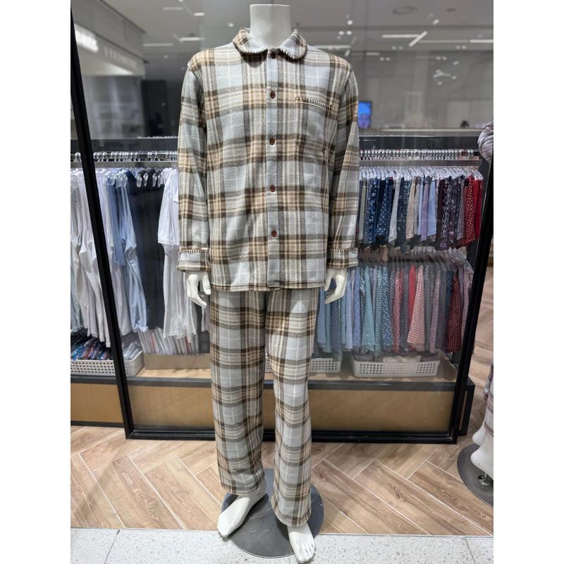 ポリ起毛チェック捺染男性パジャマ(MP8881A)