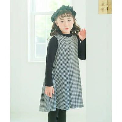 子供服 女の子 ワンピース ジャンパースカート 秋冬 ノースリーブ 子ども 子ども服 フォーマル ピアノ 発表会 ベビー 千鳥格子 80cm 90cm 100cm 110cm 120cm 130c