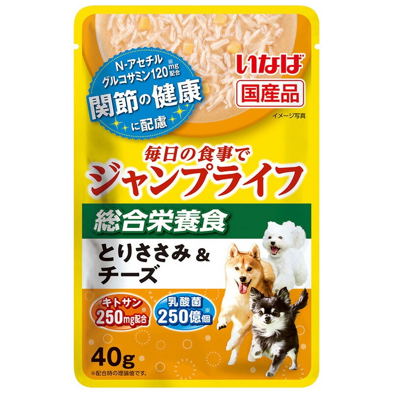 （まとめ買い）Jump Lifeパウチ とりささみ＆チーズ 40g 犬用フード [x36]