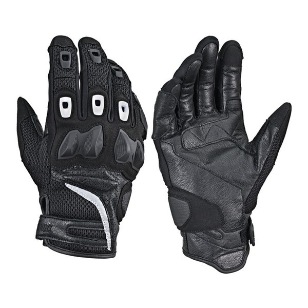 D61167 (Daytona) バイク用 グローブ 春夏 手のひら本革(ヤギ革) ハードプロテクター スマホ対応 メッシュ デュアルプロテクグローブ DG-016 ホワイト Lサイズ 61167