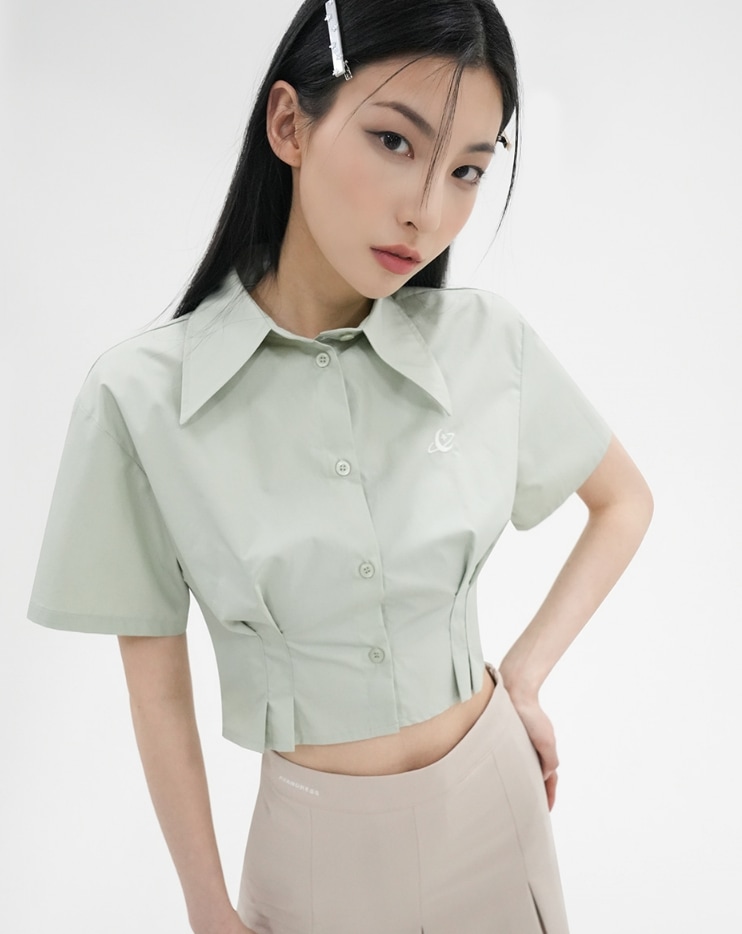 AVANDRESS人気[少女時代 テヨン 着用] Ailey crop shortsleeve shirt
