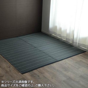 洗える PPカーペット 『バルカン』 江戸間8畳（約348x352cm） ネイビー 2126508