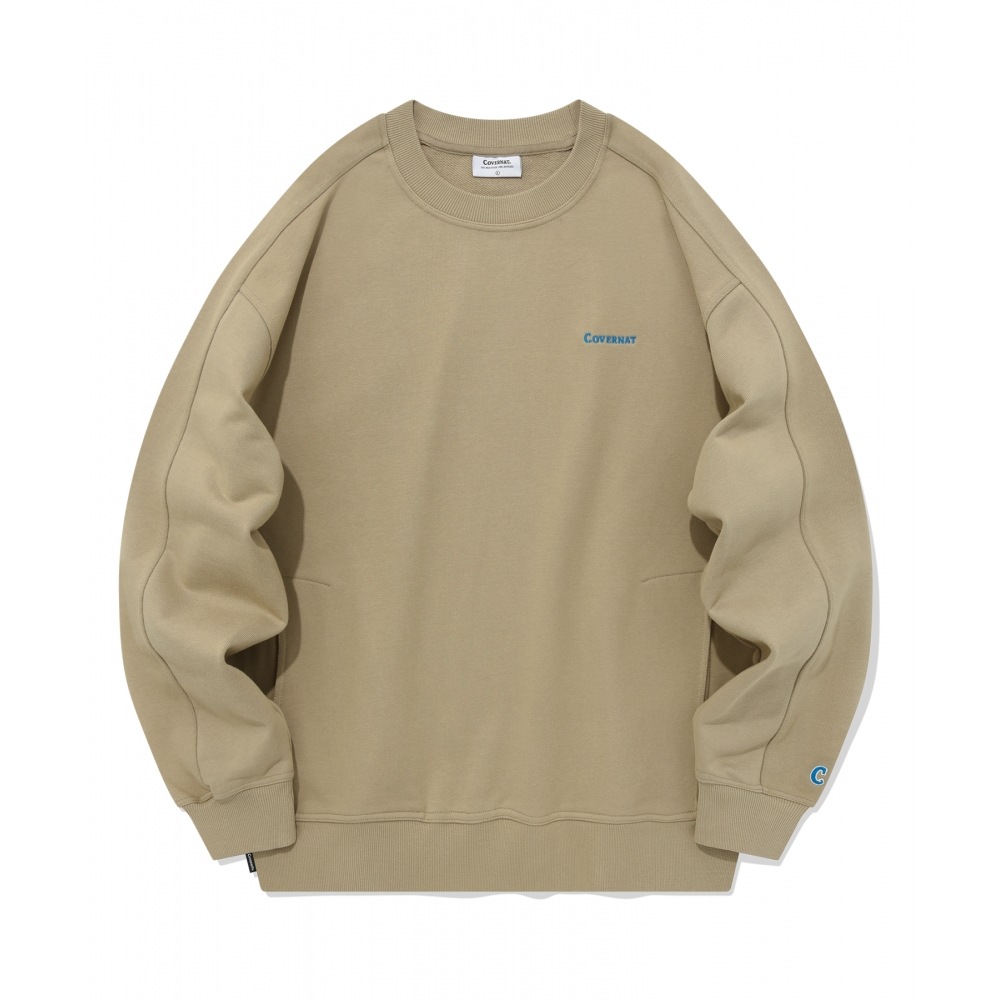 COVERNATヘビーウェイトオーバーフィットマンツーマンベージュ