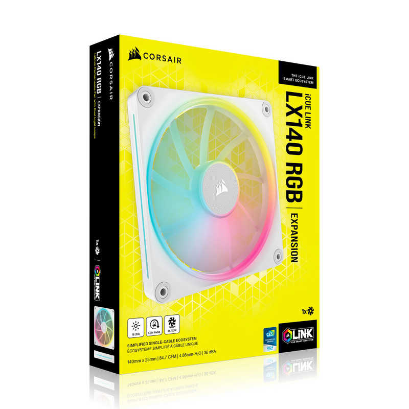 コルセア　CORSAIR　iCUE LINK LX140 RGB WHITE Single Fan Expansion　CO-9051031-WW