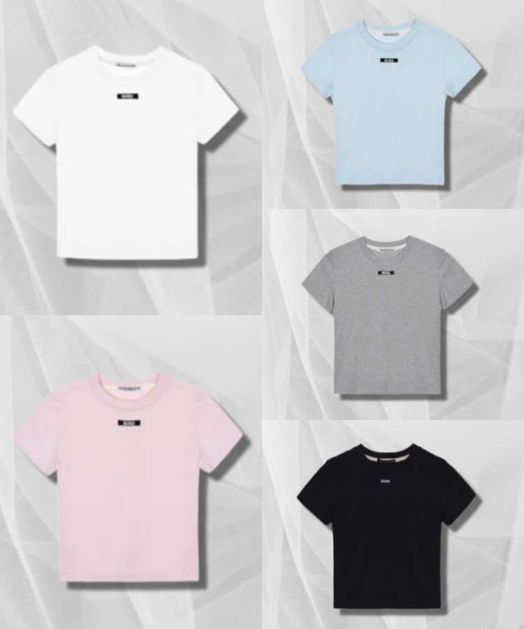韓国人気 ロゴTシャツ[NICK&NICOLE] LABEL RIBBED HALF TOP 韓国人気 ロゴTシャツ[NICK&NICOLE] LABEL RIBBED HALF TOP