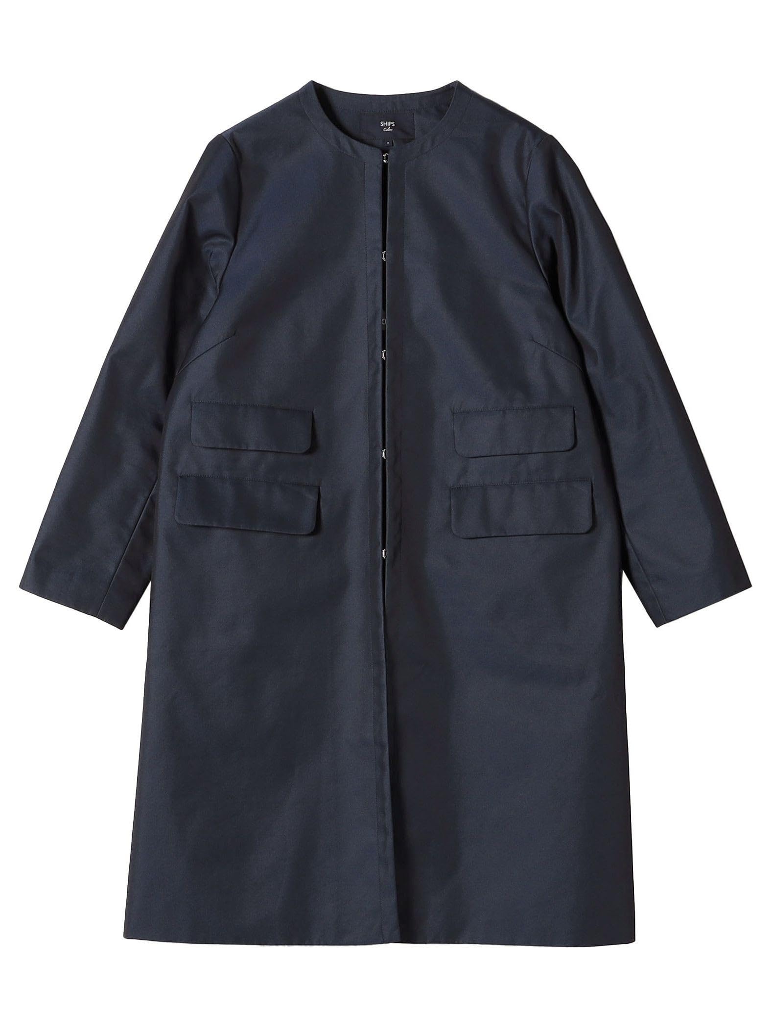 [シップス カラーズ] SHIPS Colors コート ノーカラー スティッチ コート レディース 224100013 ネイビー S