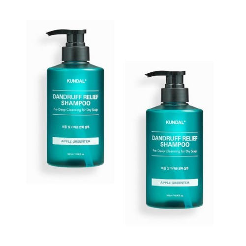 クンダルプロクリーンフケシャンプーアップルグリーンティー500ml x 2個純粋な柔らかいきれいな洗浄頭皮鎮静ヘアケア