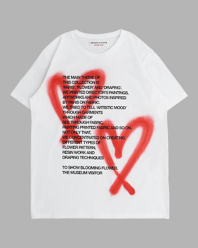 【THE MUSEUM VISITOR】FLOWER HEART T-SHIRTS★韓国人気/追跡付 THE MUSEUM VISITOR】FLOWER HEART T-SHIRTS☆韓国人気/追跡付