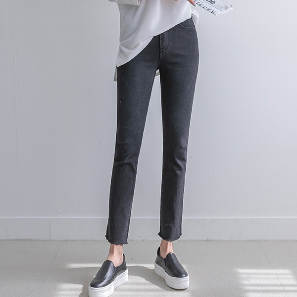 （NAK21）（2640）ブラックとブルーのストレートフィットデニムパンツDM21-P-56