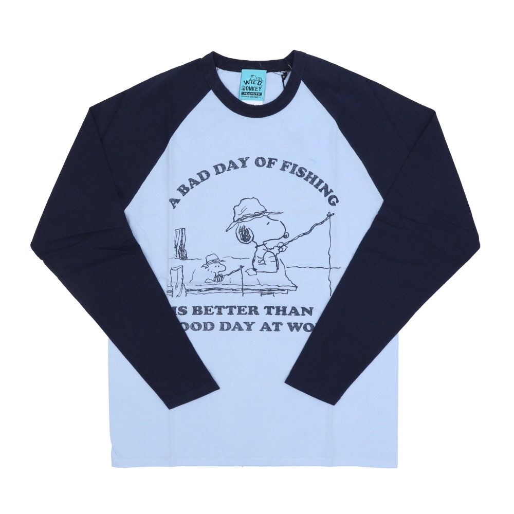 ワイルド・ドンキー ポイント 長袖ティー TL-FISHING SNOOPY ヴィンテージ ライトブルー/ネイビー