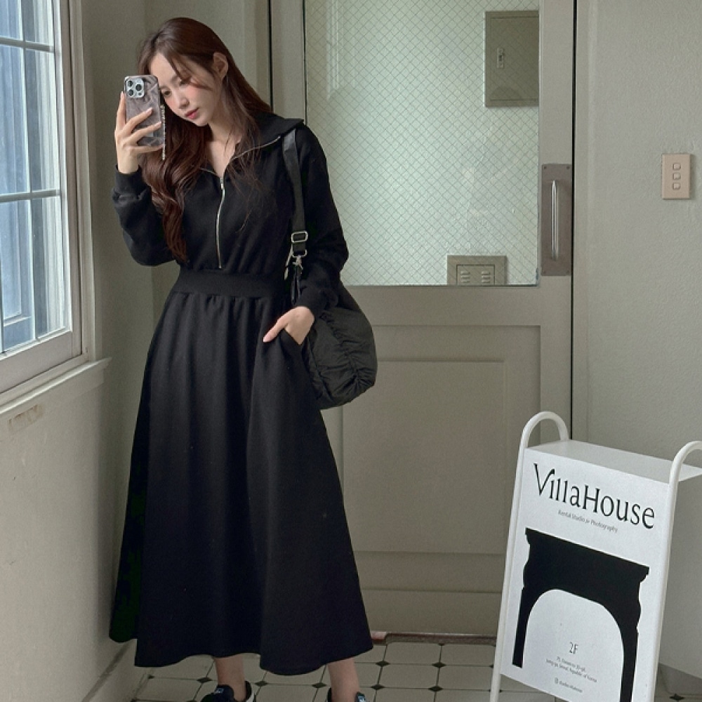 (JSTYLEのイーブレット) イーブレットグランドカラーウエストバンドロングドレス JSTYLE