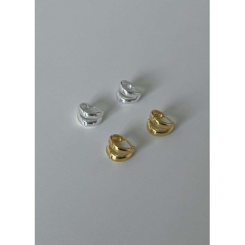 ブラックアップ (シルバー925) クループボールドダブルピアス