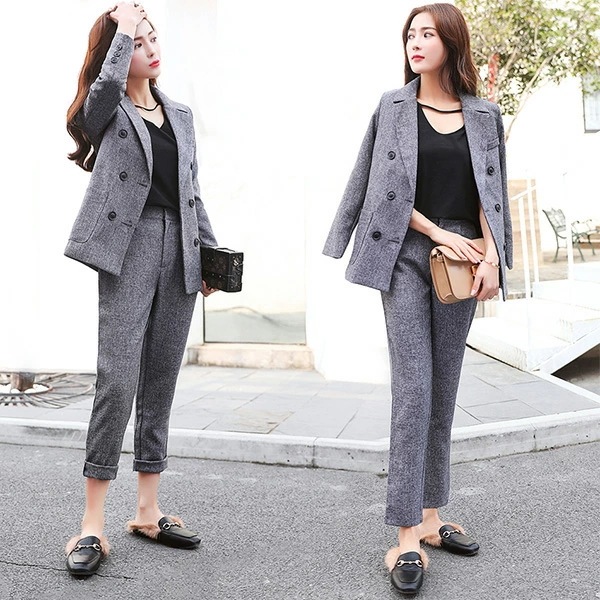 ビジネススーツ レディース スーツ セットアップ 2点セット テーラードジャケット スーツジャケット 長袖 パンツ パンツスーツ 無地 前開き キャリア フォーマルスーツ 事務服 ロング丈 大人 女