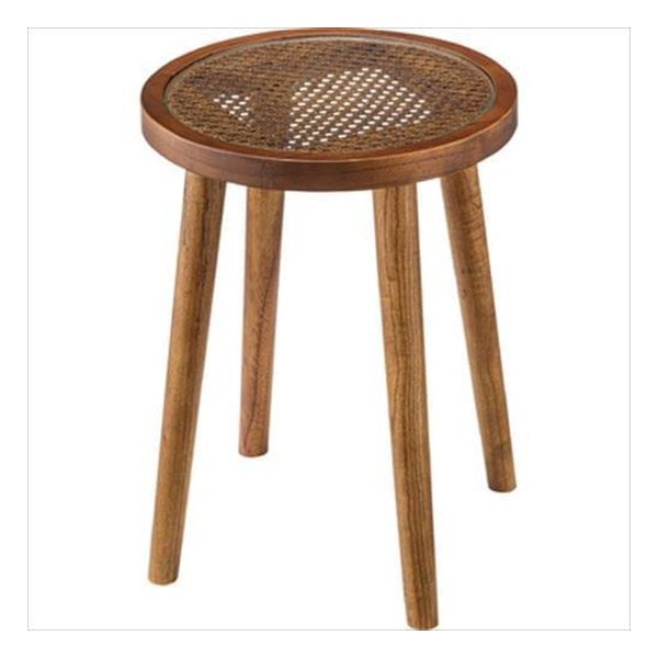 ラウンドガラステーブル Sサイズ ブラウン W35×D35×H45 GT-778BR