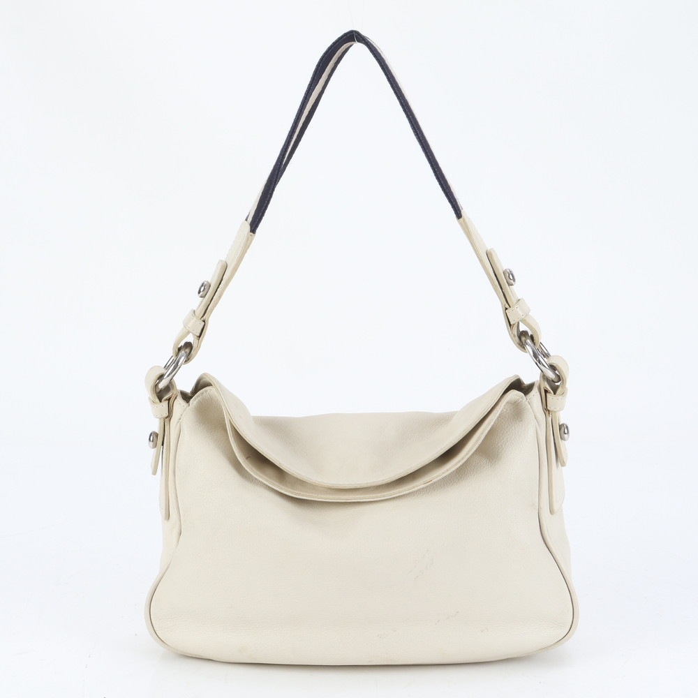 シルバー 金具 レザー ショルダーバッグ 肩掛け トート ハンド レディース EUE CQ10-7 中古