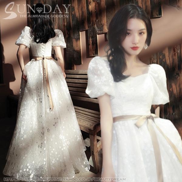 パーティードレス ワンピース 可愛い蝶結び 結婚式 成人式 エレガント パーティー 誕生日 二次会 ロングドレス お呼ばれ 司会者 演奏会 挙式-679