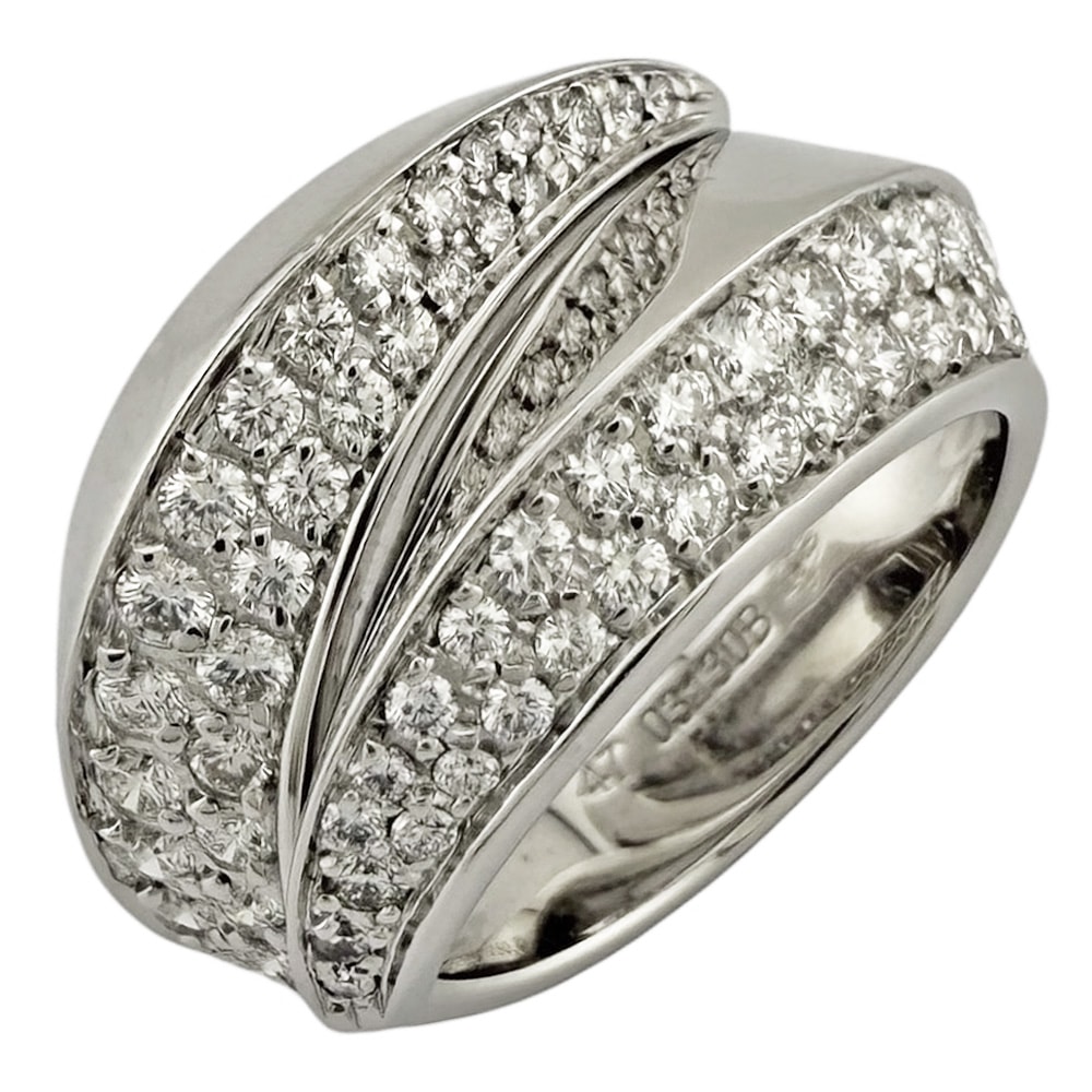 カルティエ パンテール グリフ リング 指輪 7.5号 18金 K18ホワイトゴールド ダイヤモンド CARTIER 中古 美品