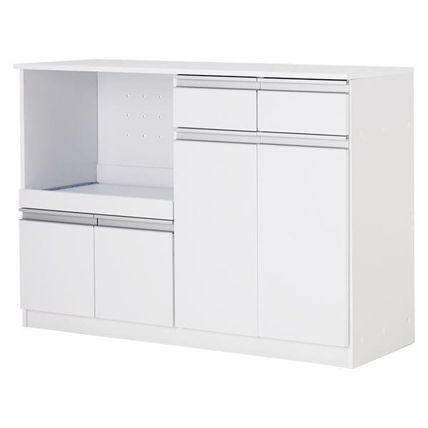 キッチンカウンター 約幅118奥行40高さ82cm ホワイト 2口コンセント付き キッチン収納 組立品 キッチン 台所