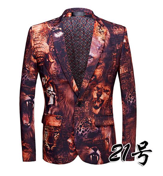メンズタキシードジャケット　18～26号プリント柄　ベストパンツ追加可能　花柄　カジュアルスーツコート　ステージ演出服アウター　舞台ダンスウェア　団体服　発表会　演奏会　カラオケ　パーティー　二次会