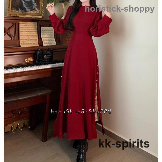 「新品」48h激安挑戦ロングワンピース 長袖 ワンピース レディース 長袖 ワンピース レディース 秋 秋冬 冬 レディース きれいめ ロングワンピース 黒 フレアワンピース