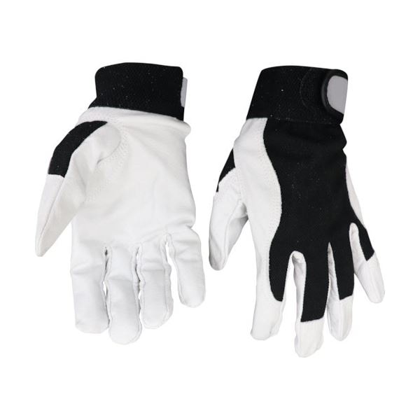 （まとめ）三重化学工業 ミエローブ マッスルレザー L ホワイト/ブラック 1双[x5]