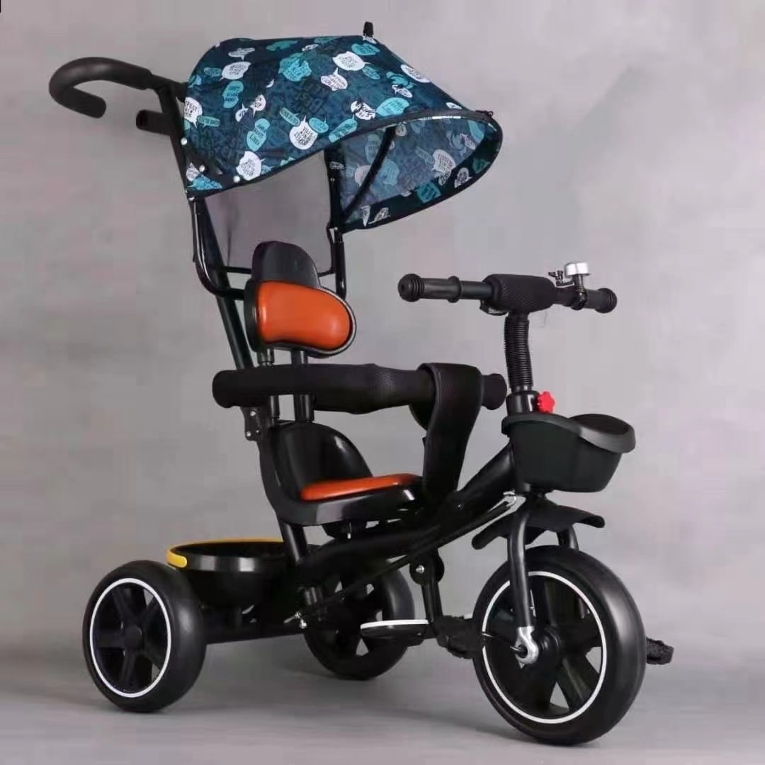 三輪車 子供用三輪車 ベビーカー 手押し棒付き 乗用玩具 ガードレール付き 子供用 幼児用 こども自転車 おもちゃ 1歳半~6歳 軽量 収納かご ハイキング ギフト プレゼント おもちゃ ベビーバイク