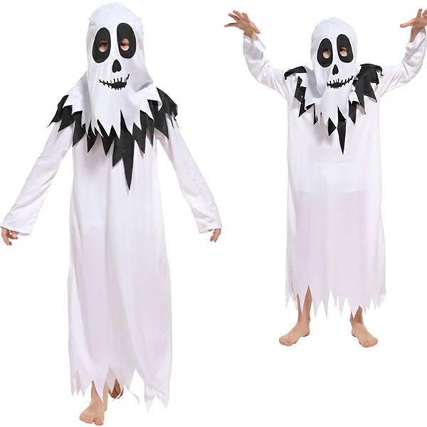 ハロウィン ゴースト おばけ 帽子付き コスチューム キッズ コスプレ コスプレ衣装 ヴァンパイア 仮装 女の子 悪魔 ゾンビ デビル 衣装 ハロウイン 可愛いコスプレ 子ども こども 子供 ハロウィ